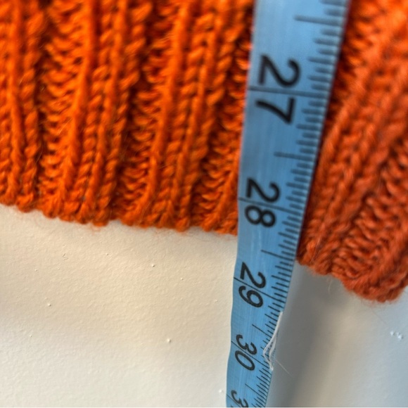 NEW Micheal Micheal Kors Alpaca blend orange cable knit cowl neck sweater large - Picture 8 of 8